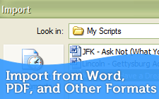 Import from Microsoft Word, HTML and Other Formats